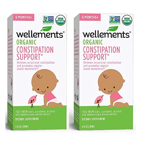 Product Cover Wellements Organic Baby Constipation Support, 4 Fl Oz, 2 Count, Free from Dyes, Parabens, Preservatives-Packaging May Vary