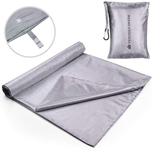 Product Cover The Friendly Swede Sleeping Bag Liner - Travel and Camping Sheet, Pocket-Size, Ultra Lightweight, Silky Smooth (Grey, Velcro)