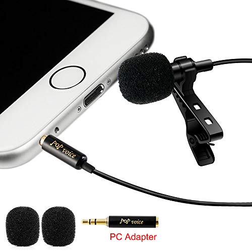 Product Cover Professional #1 Best Lavalier Lapel Microphone Omnidirectional Condenser Mic for Apple IPhone Android & Windows Smartphones,Youtube,Interview,Studio,Video Recording,Noise Cancelling Mic