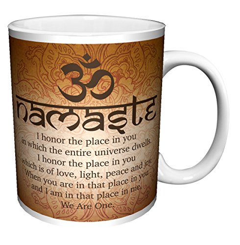 Product Cover Namaste Buddhist Inspirational Motivational Spiritual Yoga Quote Decorative Ceramic Gift Coffee (Tea, Cocoa) 11 Oz. Mug