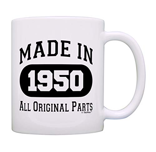 Product Cover 70th Birthday Gift Made 1950 70th Birthday Party Decorations Gift Coffee Mug Tea Cup White