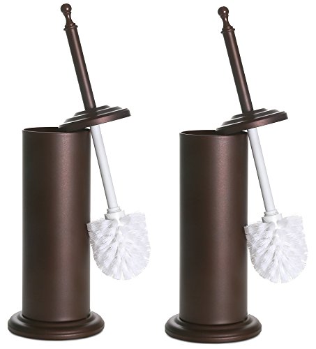 Product Cover Home Intuition Bronze Toilet Brush and Holder, 2 Pack