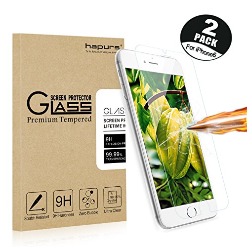 Product Cover iPhone 6S Screen Protector, Hapurs® iPhone 6S Tempered Glass Screen Protector 0.3mm Premium High Definition Shockproof Screen Film for iPhone 6S/6