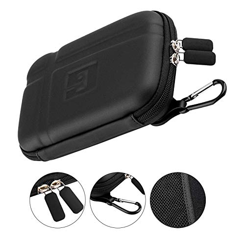 Product Cover BGJOY Gps Case 5 Inch, Hard Carrying Case Mesh Pocket for Usb Cable Car Charger Waterproof Shockproof Storage Electronic Travel Gps Case Compatible with Garmin Driveluxe 51 50 52 58lm 64s 65 G80 Black