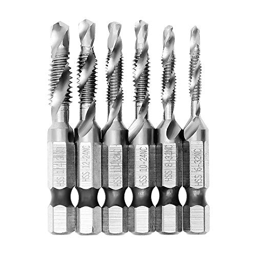 Product Cover AUTOTOOLHOME Combination Drill and Tap Bit 6-32nc 8-32nc 10-32nc 10-24nc 12-24nc 1/4-20nc Set of 6