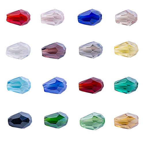 Product Cover Lot 1600pcs Glass Teardrop Beads - LONGWIN Crystal 4x6mm Faceted Beads Jewelry Making Findings Spacer