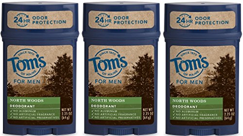 Product Cover Tom's of Maine 24-Hour Men's Long Lasting Natural Deodorant Multi Pack, Deodorant for Men, Natural Deodorant, North Woods, 2.25 Ounce, 3-Pack