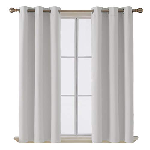 Product Cover Deconovo Room Darkening Thermal Insulated Blackout Grommet Window Curtain Panel for Living Room, Greyish White, 42x63 Inch, 1 Panel
