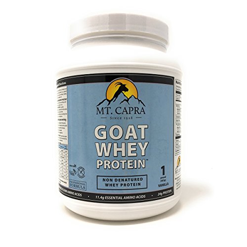 Product Cover Mt. Capra Goat Whey Protein | Grass-Fed Undenatured Whey Protein Powder from Pastured Goats, High in Branch Chain Amino Acids, Natural Vanilla - 1 Pound