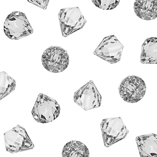 Product Cover Acrylic Clear Ice Rock Diamond Crystals Treasure Gems for Table Scatters, Vase Fillers, Event, Wedding, Arts & Crafts, Birthday Decoration Favor (60 Pieces)