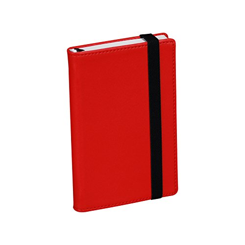 Product Cover Samsill Pocket Size Mini Writing Notebook Journal, Hardbound Cover, 3.5 Inch x 5.5 Inch, 120 Ruled Sheets (240 Pages), Red