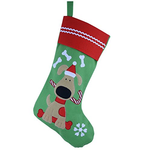 Product Cover WEWILL Lovely Embroidered Pets Pattern Christmas Stockings Dog or Cat 16-Inch Length (Dog)