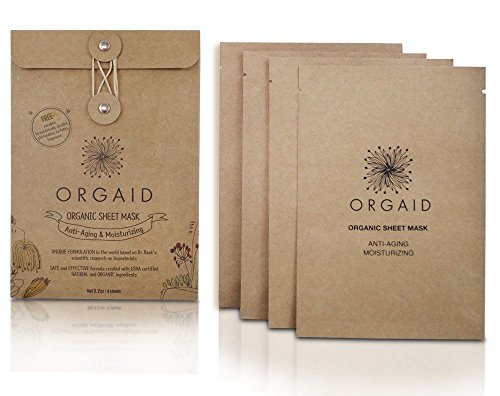 Product Cover ORGAID Organic Sheet Mask | Made in USA (Anti-aging & Moisturizing, pack of 4)