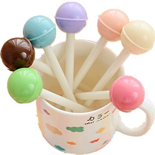 Product Cover KitMax (TM) Pack of 8 Pcs 0.38mm Cute Cool Novelty Candy Color Lollipops Decor Gel Ink Pen Office School Supplies Students Children Gift (Color May Vary)