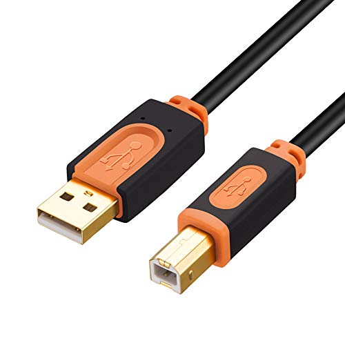 Product Cover Printer Cable 25 ft, SNANSHI USB Printer Cable 25 Foot USB 2.0 Type A Male to Type B Male Printer Scanner Cable for HP, Canon, Lexmark, Epson, Dell, Xerox, Samsung etc