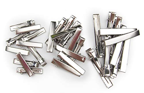 Product Cover All In One DIY Hair Clip Kit: Assorted Size Flat Single Prong Metal Alligator Clip 33mm 40mm 58mm (30pcs)