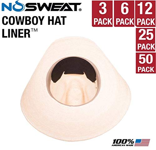 Product Cover Cowboy Hat Sweat Liner & Riding Helmet Liner - NoSweat - 3 | 6 | 12 | 25 | 50 Pack