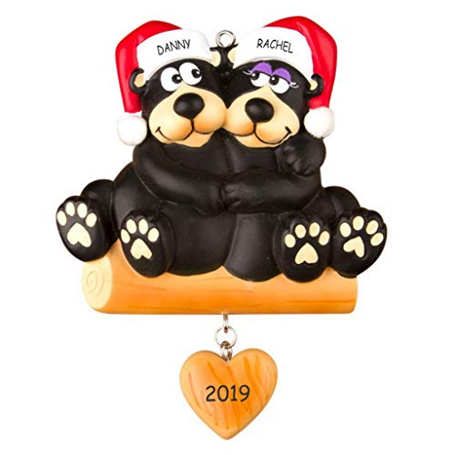 Product Cover DIBSIES Personalization Station Personalized Huggable Black Bear Couples Christmas Ornament