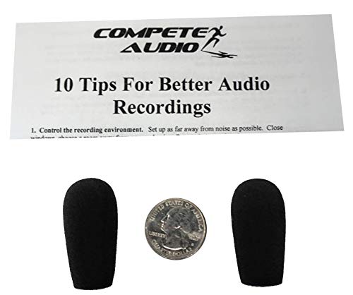 Product Cover Compete Audio BS30 foam replacement microphone windscreens (microphone covers) (2-pack) for use with Bose Aviation, BlueParrott trucker headsets