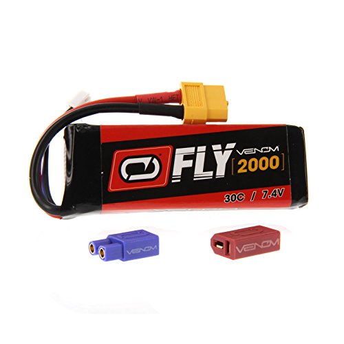 Product Cover Venom Fly 30C 2S 2000mAh 7.4V LiPo Battery with UNI 2.0 Plug (XT60/Deans/EC3) - Compare to E-flite EFLB18002S