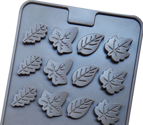 Product Cover Mini Skater 2 PSC 24-cavity Leaf Shape Silicone Mold for Making Soap, Candle, Candy, Chocolate, and More (Leaf Shape Mold)