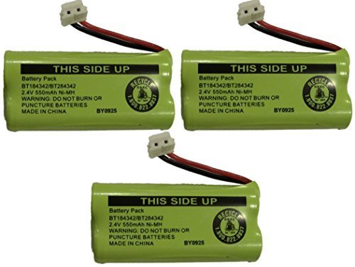 Product Cover Replacement Battery BT184342 / BT284342 for Many GE/RCA Cordless Telephones (See Description) (3-Pack)