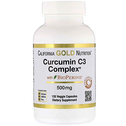 Product Cover California Gold Nutrition, Curcumin C3 Complex with BioPerine, Inflammation Support Formula, 500 mg, 120 Veggie Capsules, Milk-Free, Gluten-Free, Soy-Free, Sugar-Free, Vegetarian, Wheat-Free, CGN
