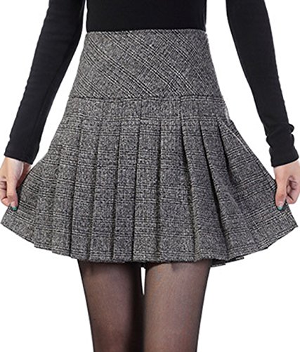 Product Cover chouyatou Women's Casual Plaid High Waist A-Line Pleated Skirt