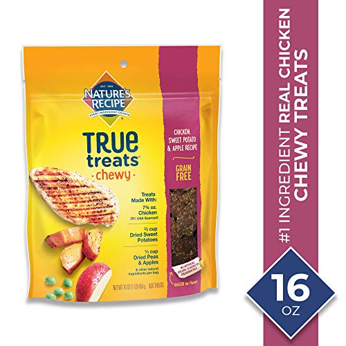 Product Cover Nature's Recipe True Treats with Chicken, Sweet Potato, Apple, Grain-Free, Natural, Chewy Dog Treats, 16 oz Pouch