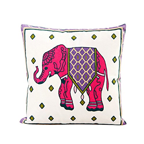 Product Cover Pink Elephant Cotton Throw Pillow Case Cushion Cover Sofa Home Bed Decor by OOOUSE
