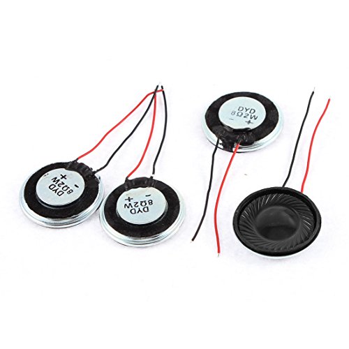 Product Cover uxcell a15080600ux0275 Metal Shell Round Internal Magnet Speaker 2W 8 Ohm Pack of 4