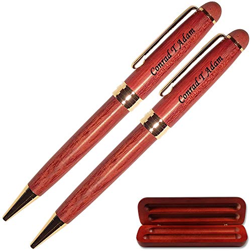 Product Cover Dayspring Pens | Personalized Rosewood Pen and Pencil Set with matching Wood Case. Custom Engraved Gift for Men or Women.