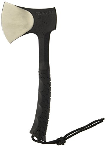 Product Cover Schrade SCAXE10 11.1in Full Tang Hatchet with 3.6in Stainless Steel Blade and TPR Handle for Outdoor Survival Camping and Everyday Tasks