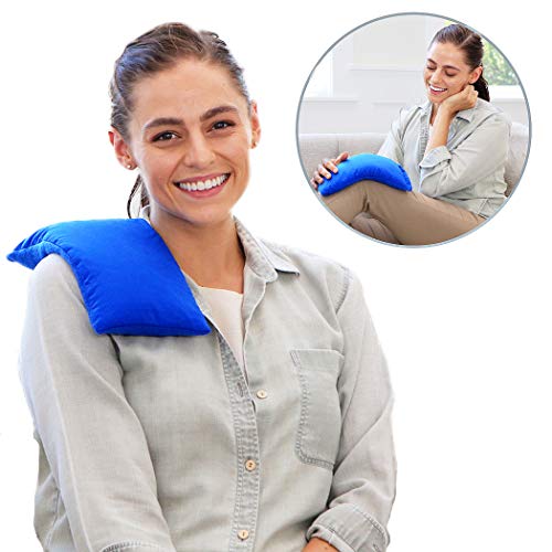 Product Cover My Heating Pad Microwavable for Pain Relief | Moist Heat Pad for Cramps, Muscles, Joints, Back, Neck and Shoulders | Microwave Hot Pack | Weighted Heat Compress Pillow | Hot Cold Therapy - Blue