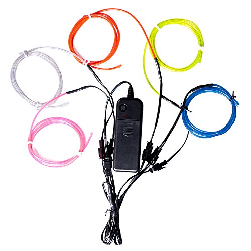 Product Cover Lychee 51 Metre Neon Light El Wire w/Battery Pack for Parties, Halloween Decoration (Colors)