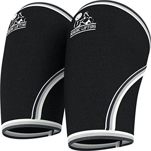 Product Cover Nordic Lifting Elbow Sleeves (1 Pair) Support & Compression for Weightlifting,Powerlifting,Cross Training & Tennis - 5mm Neoprene Sleeve as The Best Brace - Women & Men 1 Year Warranty,Black,XXL