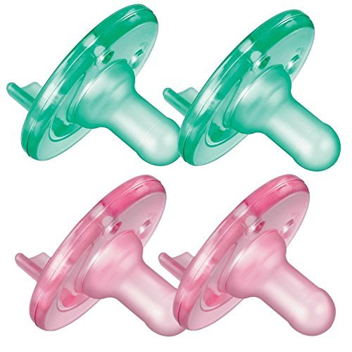 Product Cover Philips Avent 4 Count BPA Free Soothie Pacifier, 3 Months +, Green/Pink