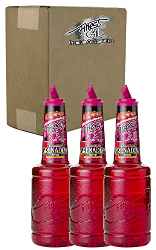 Product Cover Finest Call Premium Grenadine Syrup Drink Mix, 1 Liter Bottle (33.8 Fl Oz), Pack of 3