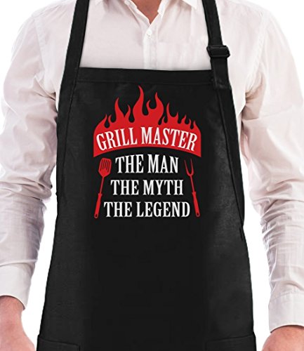 Product Cover Grill Master The Man The Myth The Legend Griller Gift Idea Funny BBQ Chef Apron One Size Black