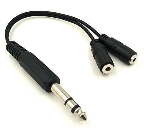 Product Cover BesYee 6.35mm 1/4 inch TRS Stereo Jack Male to 2 Dual 3.5mm (Mini) 1/8