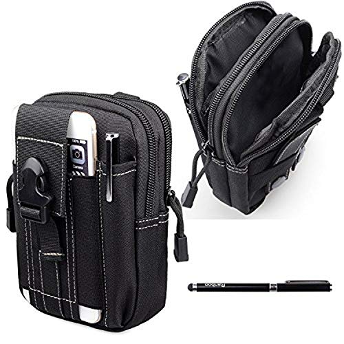 Product Cover Ranboo Nylon Tactical Molle Pouch, Men Belt Clip Phone Holster EDC Gadget Pouch Waist Bag Outdoor Gear Compatible for iPhone Xs Max XS iPhone 7 8 Plus Note 8/5 Galaxy S7/8/9 Plus LG G7/G6 Plus Black