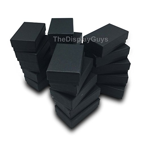 Product Cover TheDisplayGuys 100-Pack #21 Cotton Filled Cardboard Paper Jewelry Box Gift Case - Matte Black (2 5/8