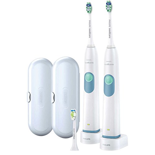 Product Cover Philips Sonicare 2 Series Rechargeable Toothbrush Premium Bundle HX6253 for Clean and Massage (2 Quadpacer Handles + 3 Brush Heads (2 ProResults Plaque Control + 1 DiamondClean) + 2 Charger + 2 Case)