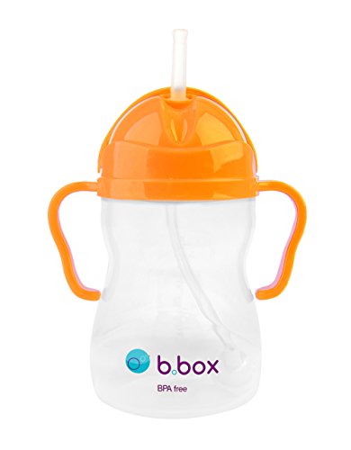 Product Cover b.box Sippy Cup with Innovative Weighted Straw | Easy-Grip Handles | Color: Neon Orange Zing | 8 oz. | BPA-Free | Phthalates & PVC Free | Dishwasher Safe