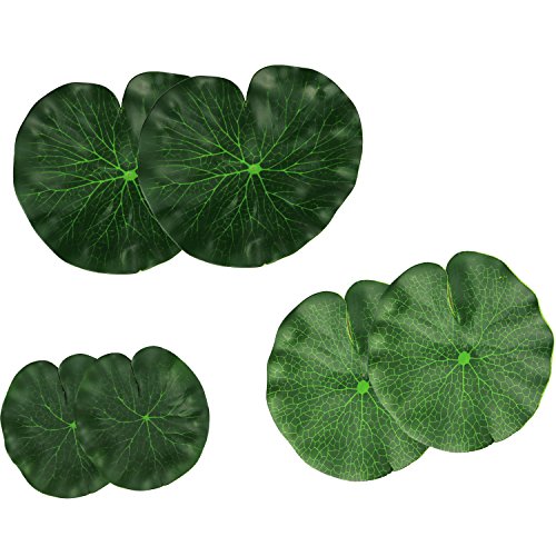 Product Cover Lightingsky Artificial Floating Foam Lotus Leaves Artificial Foliage Pond Decor Pack of 6 (18cm+15cm+10cm, Pack of 6)