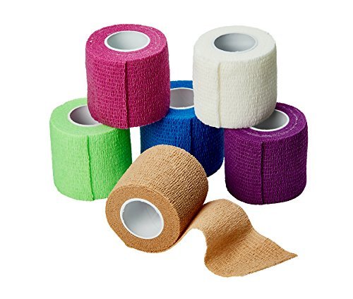 Product Cover MEDca Self Adherent Cohesive Wrap Bandages 2 Inches X 5 Yards 6 Count FDA Approved (Rainbow Color)