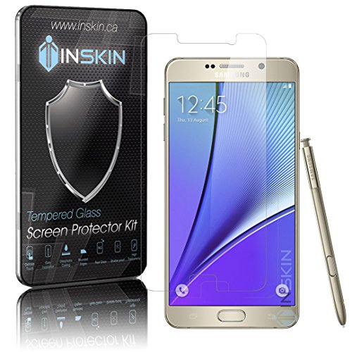 Product Cover Inskin Case-Friendly Tempered Glass Screen Protector, fits Samsung Galaxy Note 5 [2015 ]. 2-Pack.