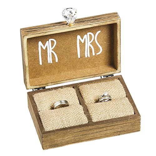 Product Cover Cypress Home Mr. & Mrs. Wooden Ring Holder Box