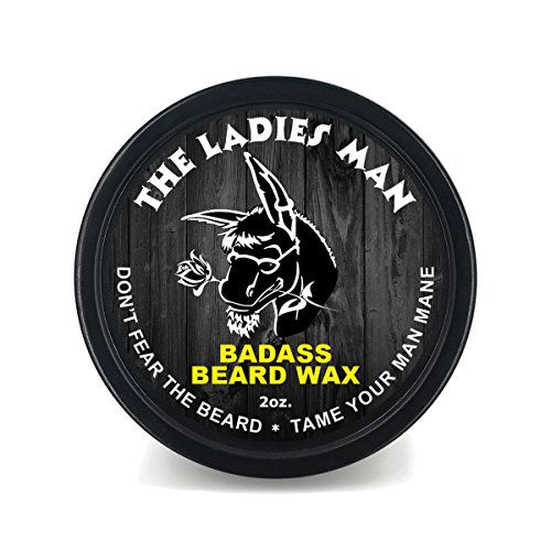 Product Cover Badass Beard Care Beard Wax For Men - The Ladies Man Scent, 2 oz - Softens Beard Hair, Leaves Your Beard Looking and Feeling More Dense