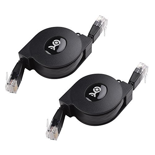 Product Cover Cable Matters 2-Pack Retractable Cat5E Gigabit Ethernet Cable